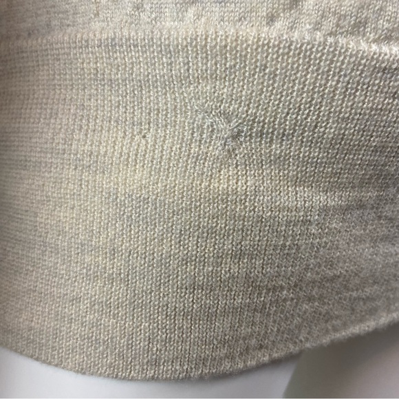 J. Crew Merino Wool Cream/Gray Women's Long Cardigan Sweater Medium M 65370 - Picture 4 of 13